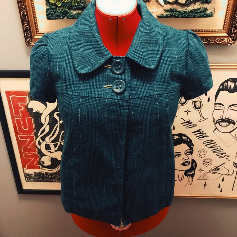 BB Dakota plaid short sleeved plaid jacket